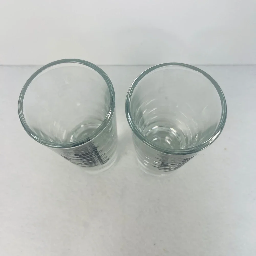 El Jimador Tequila Shot Glasses Set of 2 Clear Tall Weighted Base Barware Logo